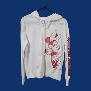 White Hoodie with Minnie Mouse Print